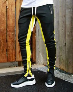 Pantalons pour hommes Streetwear Hommes Vêtements Sport Mode Couture Pantalon de survêtement empilé Non défini Joggers Survêtement Poche à fermeture éclair