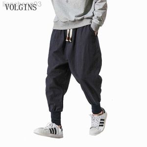 Pantalon homme Streetwear hommes sarouel Style japonais décontracté coton lin pantalon homme survêtement pantalon chinois Baggy pantalon grande taille 5XL W0411
