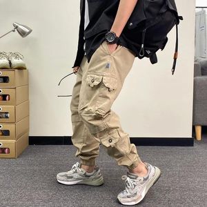 Herenbroek streetwear multi pocket vrachtheren losse rechte joggingbroer buiten militaire tactieken joggers mannelijk