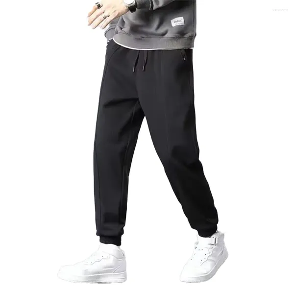 Pantalones de hombre estilo callejero Jogger hasta el tobillo pantalones sueltos casuales diseño simple para uso diario negro/gris