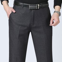 Pantalons pour hommes Style automne hiver mince décontracté mode affaires pantalons extensibles hommes marque pantalon droit noir marine grande taille 230307