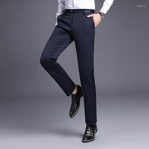 Pantalons pour hommes Style coréen mode décontracté pantalons occidentaux hommes droits affaires Slim Fit jeunesse quatre côtés élastique glace