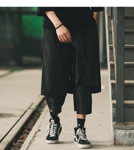 Herenbroek Stijl Wijde Pijpen Broek Rok Mannen En Vrouwen Hetzelfde Donker Zwart Casual Zomer Losse Grote Maten Vet