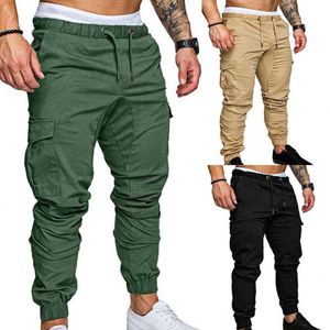 Pantalons pour hommes élégant Cargo arrimage fermeture rabat cheville attaché pantalons de survêtement élastique extensible fixer chevilles Y2302