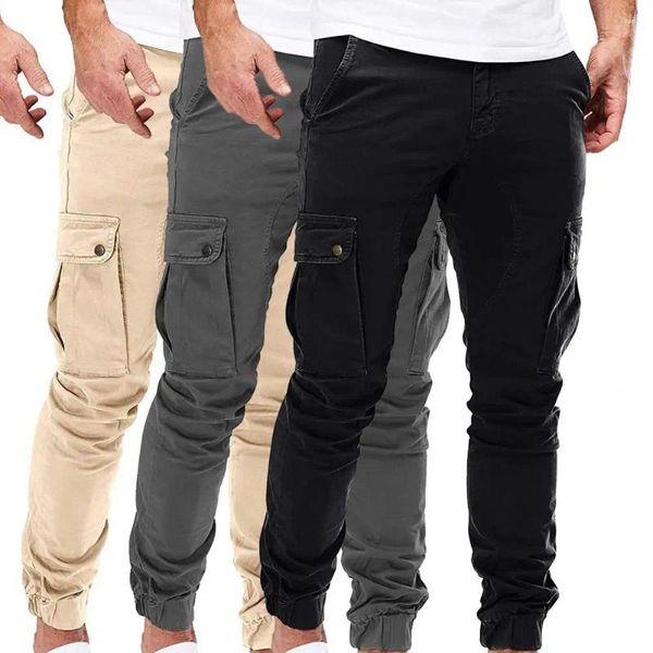 Pantalones para hombres Pantalones de otoño con estilo Streetwear Transpirable Mediados de cintura Cargo Hombres amigables con la piel para el hogar