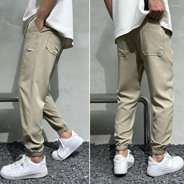 Pantalones de hombre Pantalones de chándal con estilo para hombre Pantalones de chándal deportivos finos con cordón Trabajo informal Joggers al aire libre Pantalones absorbentes de sudor