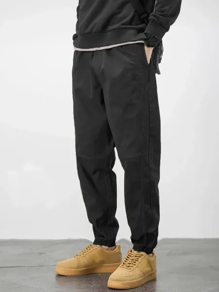 Pantalon pour hommes élégant solide cargo joggers avec poches casual respirant bas vêtements pour la ville promenade rue suspendus acte en plein air