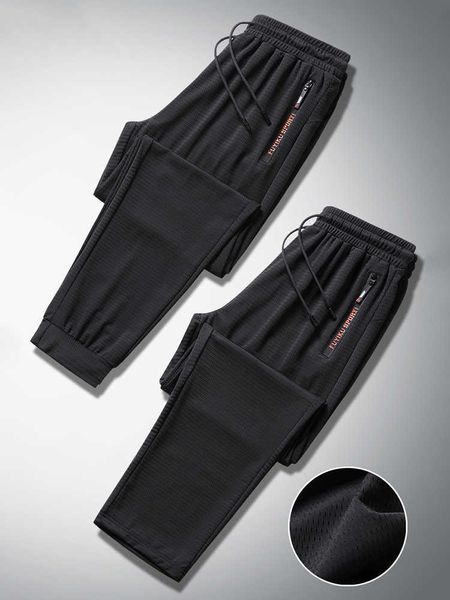 Pantalons pour hommes été respirant maille noir pantalons de survêtement hommes joggeurs vêtements de sport pantalons baggy homme décontracté pantalon de survêtement grande taille 7XL 8XL 9XL Z0306