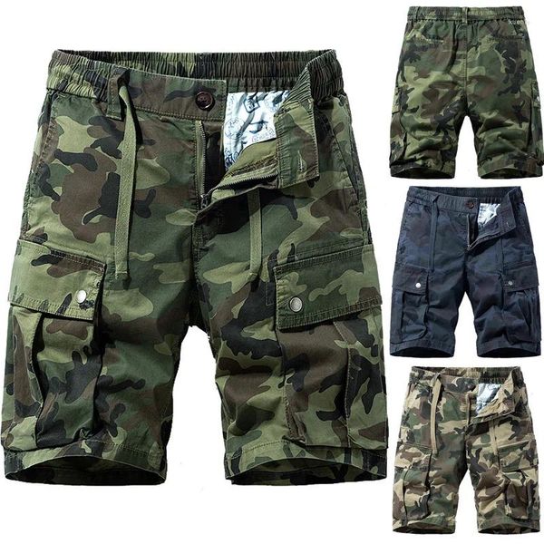 Pantalons pour hommes Summer Cargo Shorts Europe et États-Unis Camouflage Taille Lâche Casual Cinq Quarts Hommes