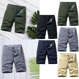 Pantalones para hombres Pantalones cortos de carga de verano Deportes Cuarto Algodón Casual Chinos Hombres Estiramiento H
