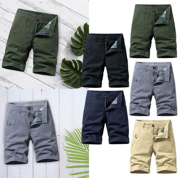 Pantalons pour hommes Summer Cargo Shorts Sports Quarter Coton Casual Chinos Hommes Stretch H