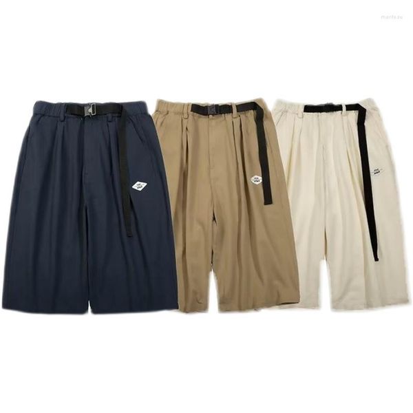 Pantalons pour hommes été décontracté ample haute rue surdimensionné sur le genou Snap Shorts américain droit jambe large vêtements masculins