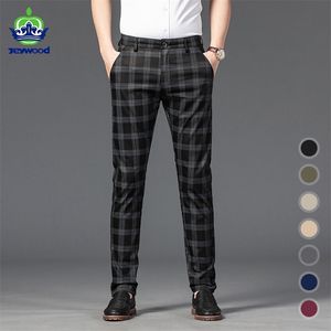 Pantalon homme été pantalon décontracté mode classique rayure Plaid noir couleur unie haute qualité costume formel mâle 30 38 220826
