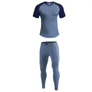 Pantalon pour hommes Vêtements d'été Elastic Sweat Training Running Exercise Fitness Fitness T-shirt solide et streetwear mince pour l'homme