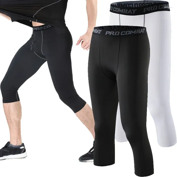 Pantalones para hombres Medias de compresión de verano Hombres Baloncesto Deportes Fútbol Fitness Correr Ropa deportiva Leggings Secado rápido