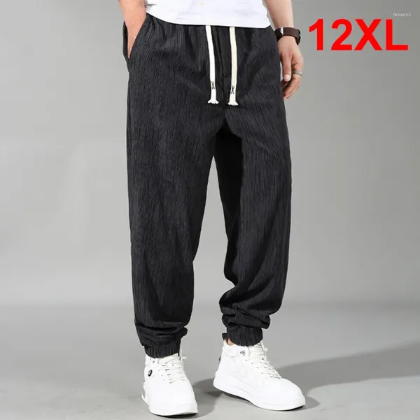 Pantalon masculin Summer Cool Men Plus taille 11xl 12xl Jogger Fashion Contrôle de taille élastique décontractée Male Big Bottom