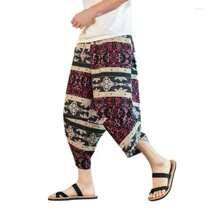 Pantalon masculin coton en lin coton jogger streetwear imprimement imprimé pantalon décontracté masculin harajuku style vintage