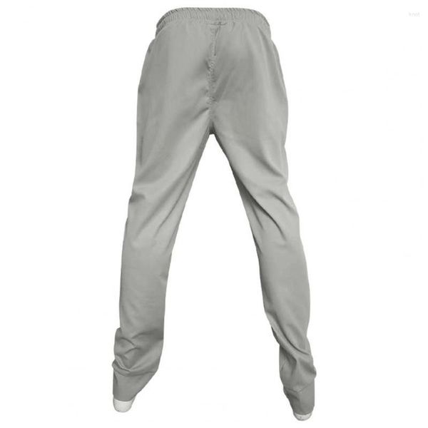 Pantalon pour hommes, couleur unie, doux, décontracté, avec taille élastique, cordon de serrage, poches à bande à la cheville, pour les déplacements, été et automne