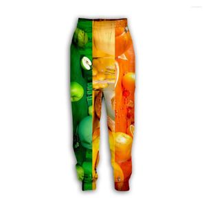 Pantalons pour hommes été amusant fruits imprimés pantalons de survêtement 3D hommes mode décontractée taille élastique pantalon Hip Hop Jogging Streetwear