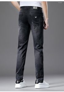 Pantalons pour hommes Jeans d'été Light Business Haute Qualité Élastique Lâche Droite Résistant À L'usure Lavé Noir Pantalon Décontracté