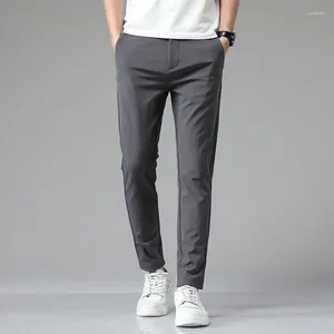 Pantalon masculin Summer coréen classique hommes décontractés Black Black Gris Brand Brand Thin Stretch Slim Elastic Wistr Jogger Streetwear