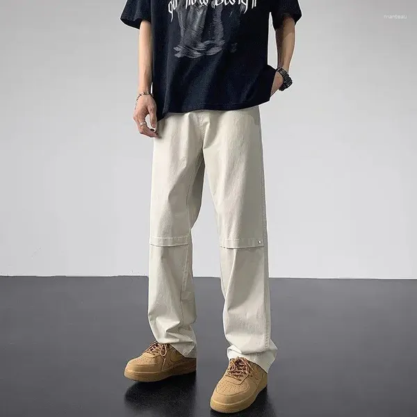 Pantalones para hombres Verano KPOP Estilo de moda Harajuku Slim Fit Pantalones sueltos Casual All Match American Cargo Pierna recta