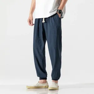 Pantalon masculin d'été grand style chinois mince lin harlan coton à la mode