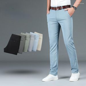Pantalones para hombres Summer Lyocell Business pantalones masculino cielo azul color caqui heterosexual ropa casual ropa talla 30-40