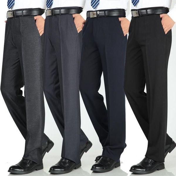 Pantalons pour hommes été pantalons pour hommes taille haute lâche affaires costume décontracté Section mince robe professionnelle sans fer