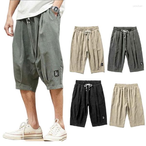 Pantalones para hombres Hombres de verano Harem Calf-Longitud Casual Baggy Masculino Joggers cortos Capris Pantalón