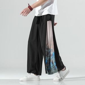 Herenbroek Zomer Heren Japan Samurai En Thaise Wijde Pijpen Lce Zijde Chinese Stedelijke Streetwear Losse Lange Bodems Broek