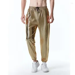 Pantalon masculin d'été hommes luxe petit extensible or imprimé imprimé tendance mode de mode.