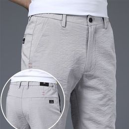 Herenbroek zomer heren casual broek ijs zijden recht los wild drijvende sport lange kleding 220922