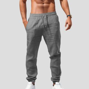 Pantalon pour hommes pour hommes Sports et fitness pantalons de coton pur pantalon en lin respirable