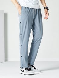 Männer Hosen Sommer Schnell Trocknende Jogginghose Männer Sportswear Seite Taste Atmungsaktive Mesh Lose Lässige Track Hosen Gerade Jogger Hosen 230713