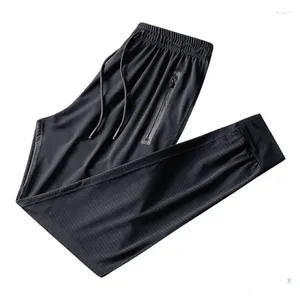 Pantalon pour hommes Été à séchage rapide Silk plus taille xl climatisation 280 livres bouche de faisceau ferme long 7xl 8xl 9xl