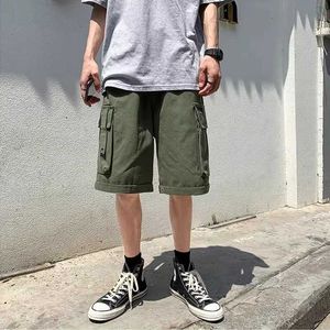 Pantalon pour hommes Summer Retro Multi-Pocket Cargo Shorts pour hommes et femmes Hip-Hop Baggy Cropped Pants Y240422