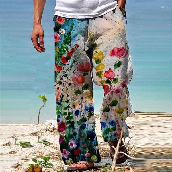 Pantalon pour hommes été rue plage style vadrouille recadrée tendance à la mode sport longue grande taille beau décontracté