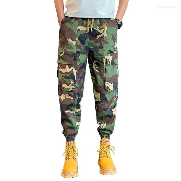 Pantalones para hombres estilo de verano camuflage harem hombres al aire libre viajes biker pantalones de entrenamiento de moda joggers de carga cónica