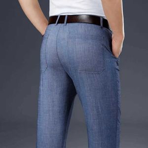 Pantalon masculin d'été mince lyocell en tissu en lin respirant ensembles hommes hétéros.