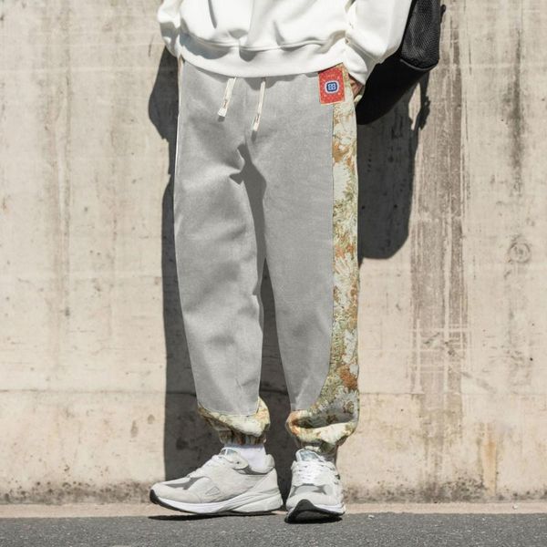 Pantalons pour hommes pantalons de survêtement Cargo hommes japonais rétro tendance brodé couleur assortie pantalon vêtements sport Joggers