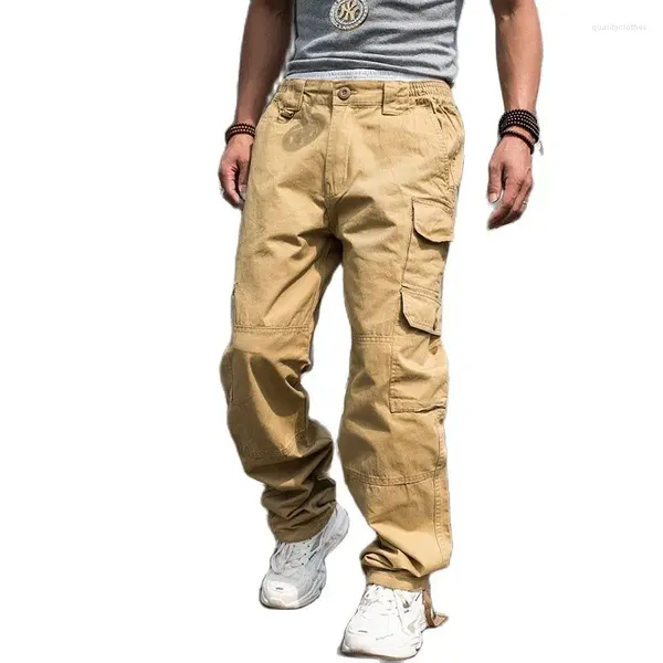 Pantalons pour hommes Tactique Casual Hommes Cargo Lâche Baggy Coton Pantalon droit Poches Street Style Homme Vêtements