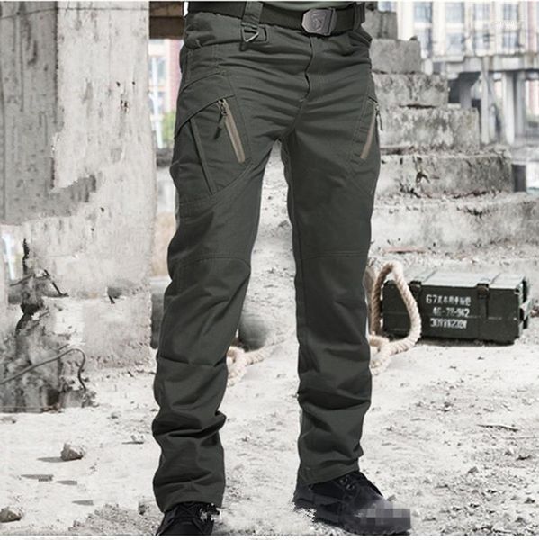 Pantalones para hombres Hombres tácticos Casual Cargo Ejército Estilo militar Pantalones de entrenamiento impermeables Pantalón de trabajo duradero masculino