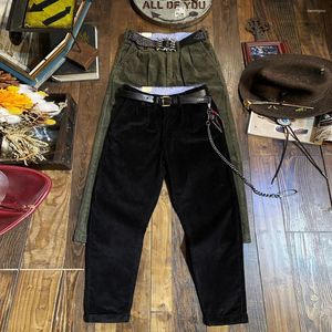 Pantalones para hombres sastre brando brando americano retro resorte espesado pesado y pana cónica de otoño