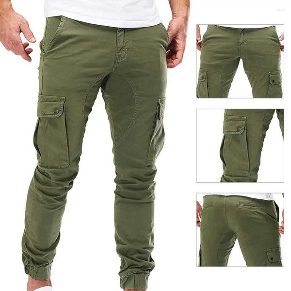 Pantalones para hombres terrifi hombres mediados de la cintura múltiples bolsillos para jogging pantalones para jogging streetwear apto para la piel otoño para ropa diaria