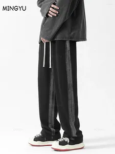 Pantalons pour hommes épais tricotés hommes coton mode jambe large pantalons de survêtement jogger coréen streetwear y2k harajuku baggy pantalon décontracté mâle