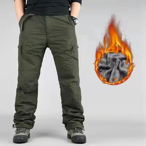 Pantalones de hombre Pantalones de carga militares gruesos y cálidos para hombre Monos de lana de doble capa de invierno Pantalones térmicos holgados tácticos Rip-Stop de algodón casual 231127