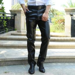 Pantalons pour hommes épaissi hommes à la mode printemps automne taille haute fermeture à glissière coupe régulière ou maigre avec poches extensibles