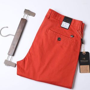 Pantalon homme mince été couleur unie costume hommes droite Corée Style vêtements rouge Orange affaires pantalon robe bureau 2022