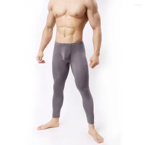 Pantalons pour hommes Pantalons pour hommes ultra-minces U Pouch Long Johns Leggings Haute élasticité Soft Lounge pour la maison Sheer